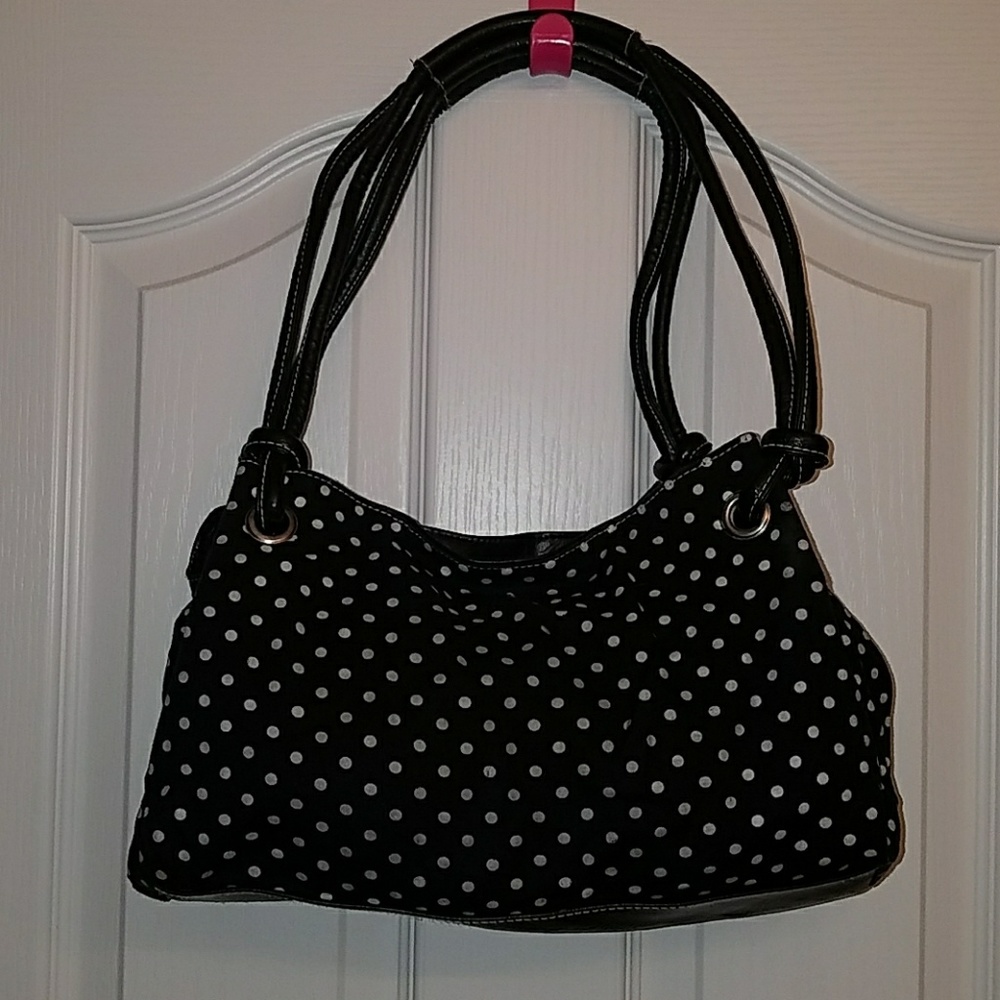 Payless Black with White poke-a-dot Purse